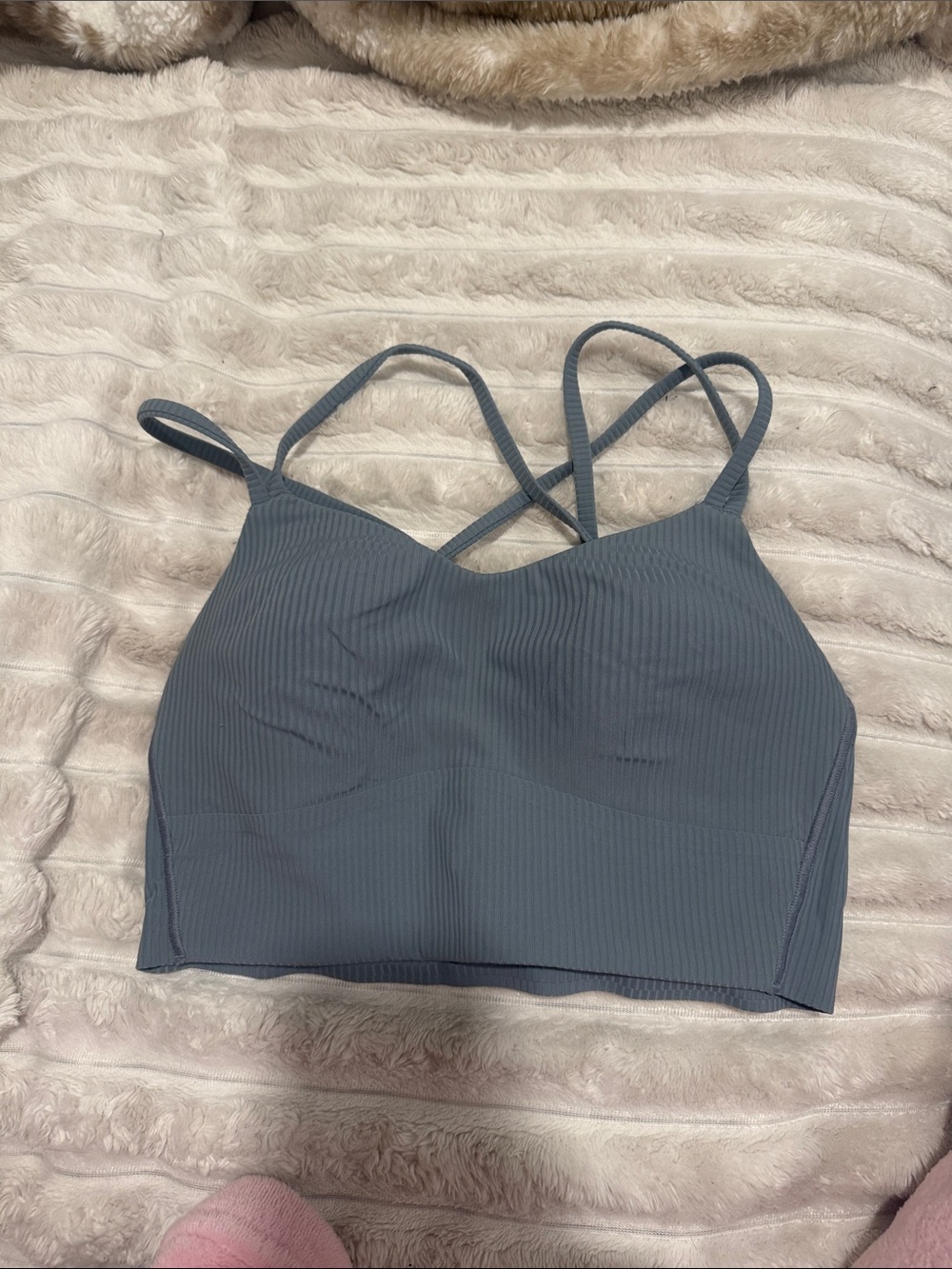 lululemon athletica Ribbed Strappy Bralette - Slate Gray Blue